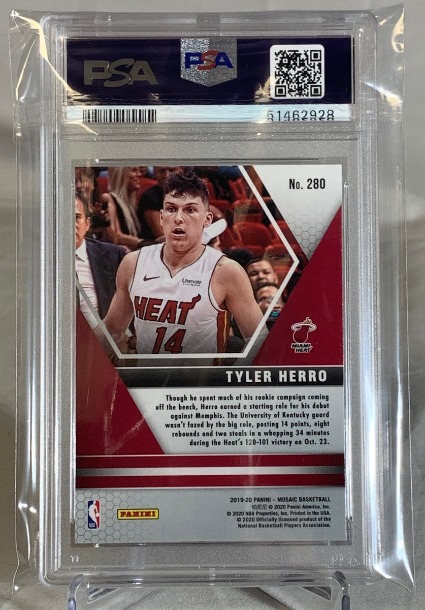 2019-20 Tyler Herro Rookie Card Heat NBA Panini Mosaic PSA GEM MINT 10