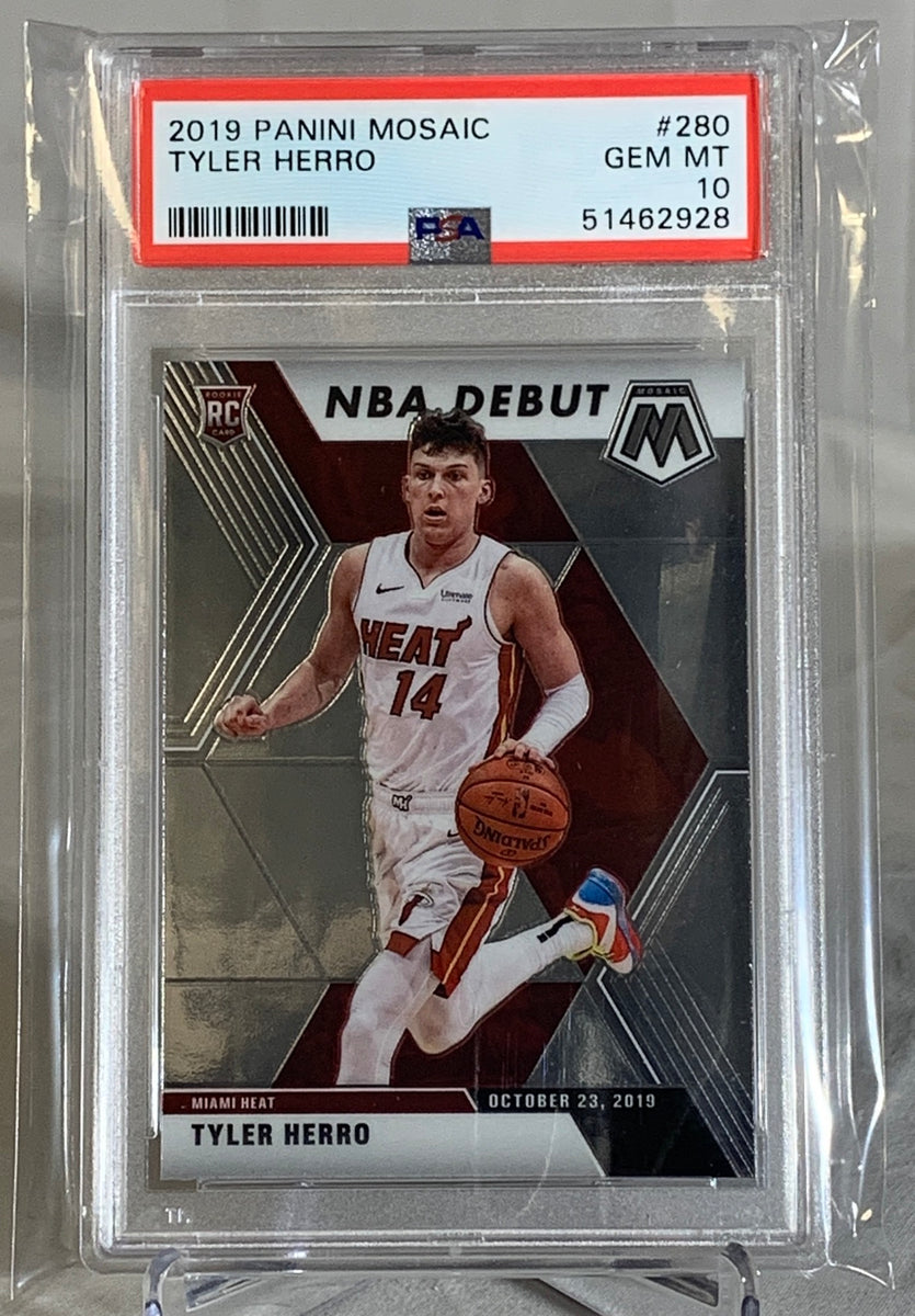 2019-20 Tyler Herro Rookie Card Heat NBA Panini Mosaic PSA GEM MINT 10