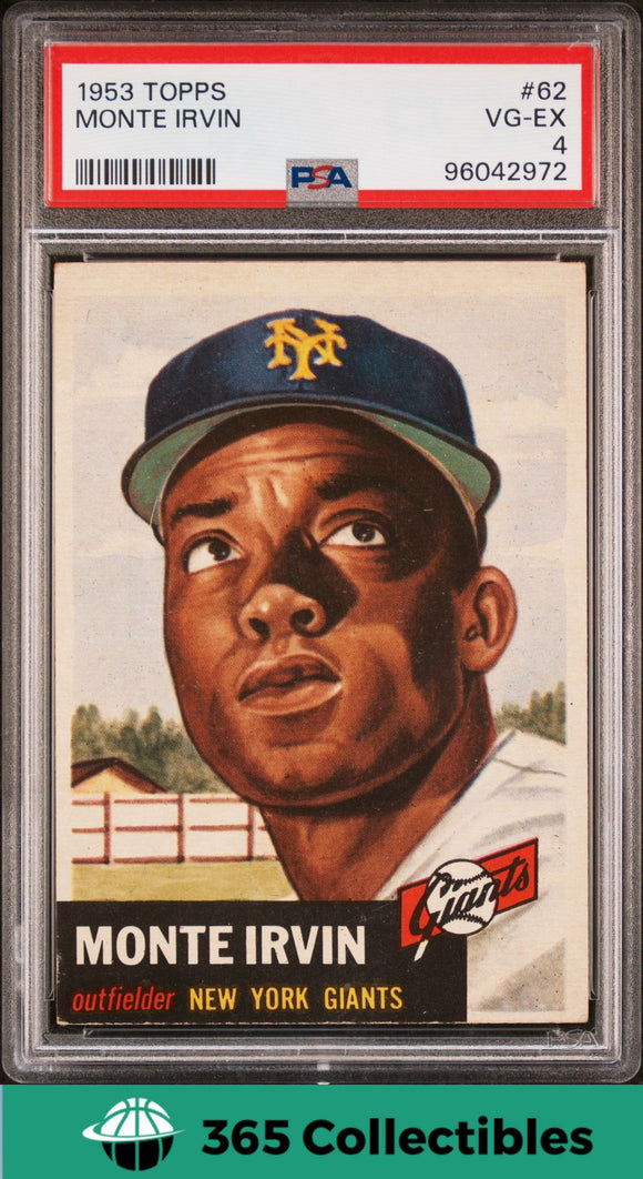 1953 Topps Monte Irvin #62 Baseball New York Giants 4