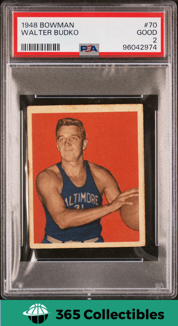 1948 Bowman Basketball Walter (Walt) Budko #70 Basketball Baltimore Bullets 2