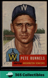 1953 Topps MLB Pete Runnels #219 Baseball Washington Senators