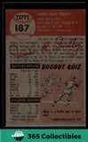 1953 Topps MLB Jim Fridley #187 Baseball Cleveland Indians