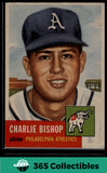 1953 Topps MLB Charlie Bishop #186 Baseball Philadelphia Athletics