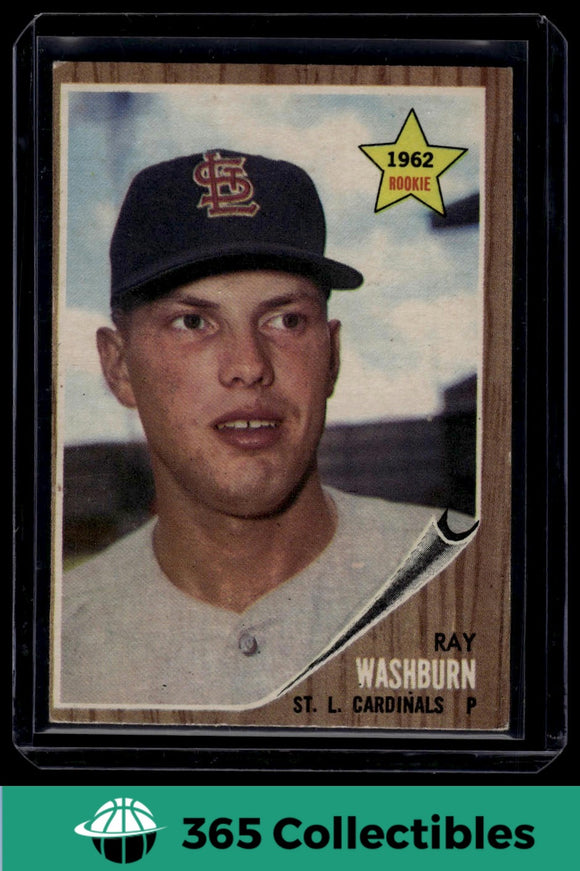 1962 Topps MLB Ray Washburn #19 Baseball St. Louis Cardinals