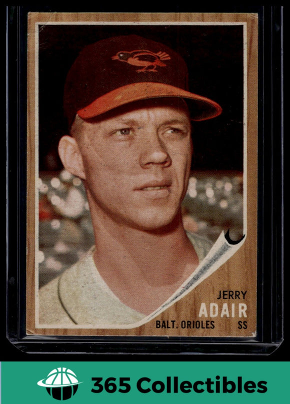 1962 Topps MLB Jerry Adair #449 Baseball Baltimore Orioles