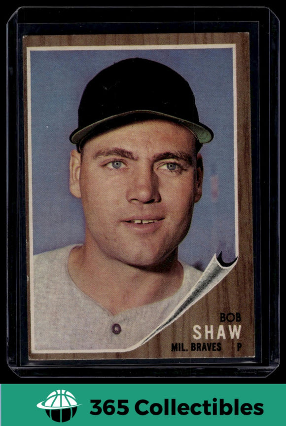 1962 Topps MLB Bob Shaw #109 Baseball Milwaukee Braves