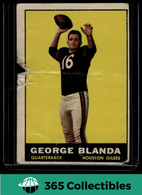 1961 Topps NFL George Blanda #145 Football Houston Oilers
