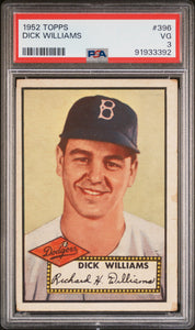 1952 TOPPS #396 Dick Williams - PSA 3 Very Good #91933392 - High Series POP 79