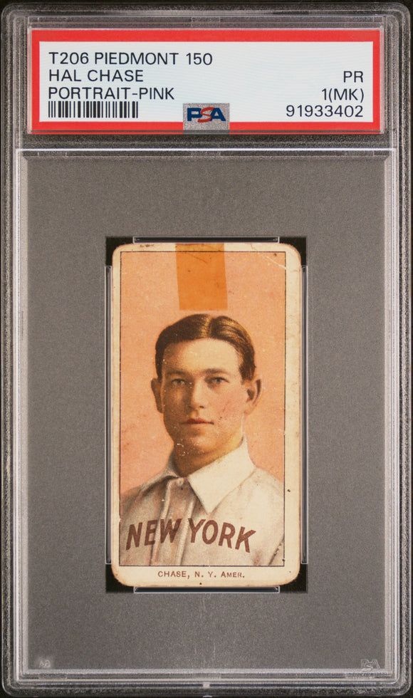 1909-11 T206 Piedmont 150 Hal Chase Portrait-Pink PSA 1 PR #91933402 POP 14