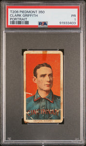 1909-11 T206 Piedmont 350 Clark Griffith Portrait PSA 1 PR #91933403 Pop 17