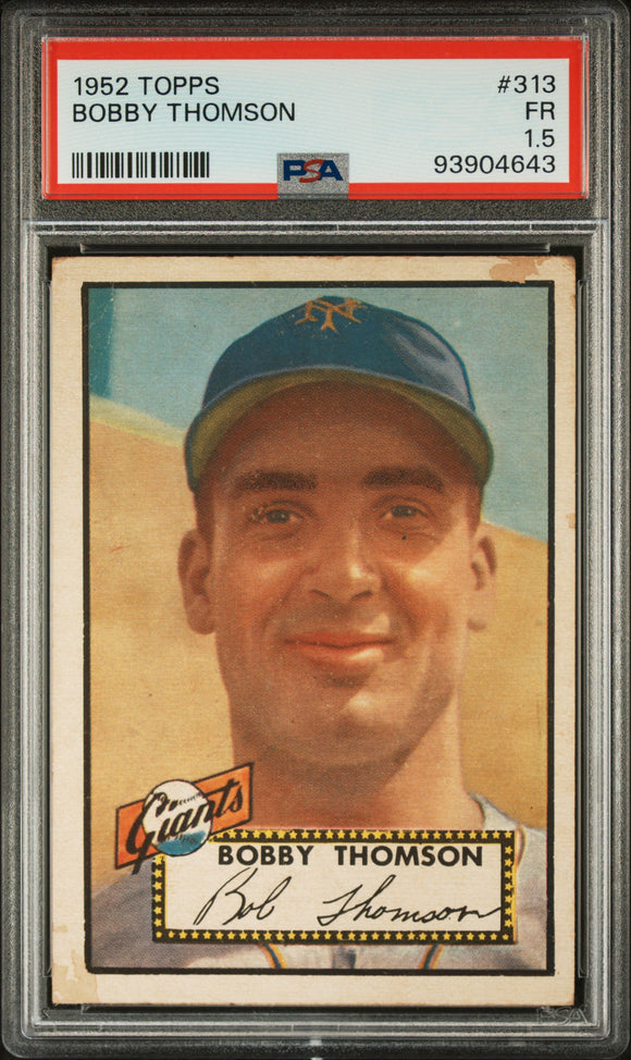 1952 Topps #313 Bobby Thomson High Series SP - MLB Baseball New York Giants (PSA 1.5)#93904643