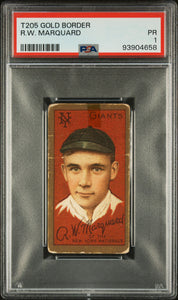 1911 T205 GOLD BORDER  R.W. MARQUARD (PSA 1) #93904658 HOF Pitcher