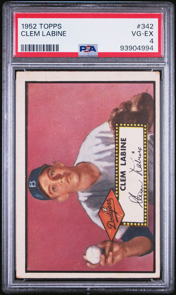 1952 TOPPS #342 Clem Labine -  PSA 4 VG - EX  - High Series RARE PSA 93904994