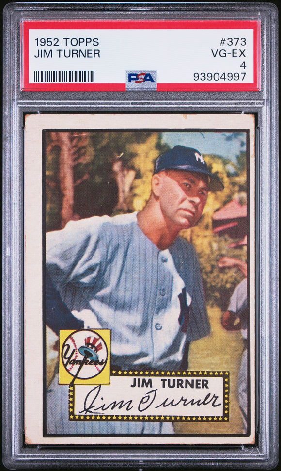 1952 TOPPS #373 Jim Turner - New York Yankees - PSA 4 VG-EX   #93904997 - High Series