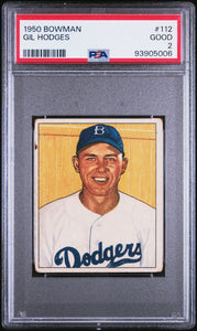 1950 Bowman Gil Hodges #112 - Brooklyn Dodgers HOF - PSA 2 Good #93905006