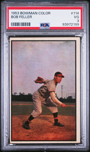 1953 BOWMAN COLOR 114 BOB FELLER PSA 3 VG #93972199