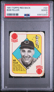 1951 Topps Red Backs Bob Feller #22 Baseball Cleveland Indians PSA 2 PSA 93972203