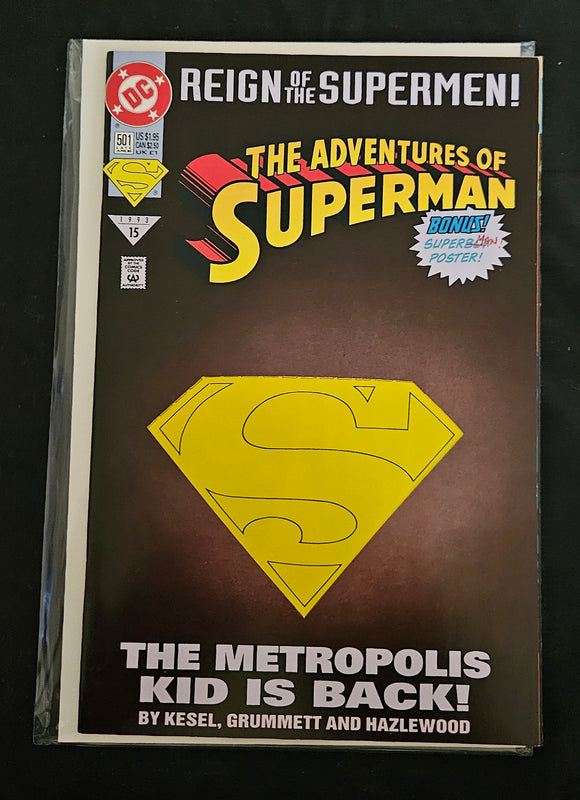 DC Comic Book - The Adventures of Superman #501 (June 1993) | 1st Appearance of Superboy | NM