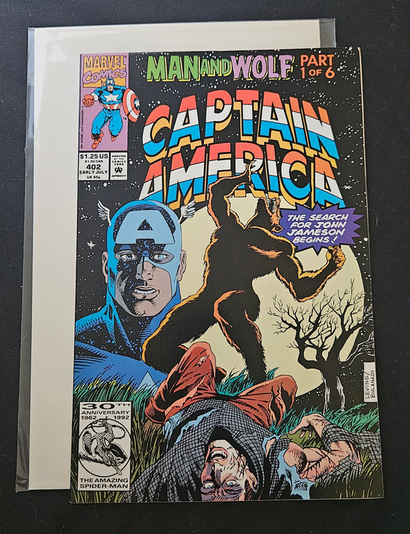 Marvel Captain America #402 Comic Book (July 1992) - Capwolf Key Issue | High-Grade