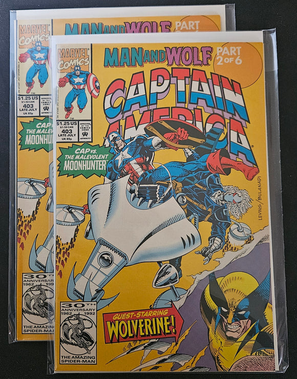 Marvel Captain America #403 Comic Book (Aug 1992) - Capwolf Storyline | Key Issue