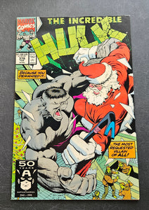 The Incredible Hulk - #378 - Rhino Plastered  (Christmas Story) - February 1991 - Marvel - Comic Book