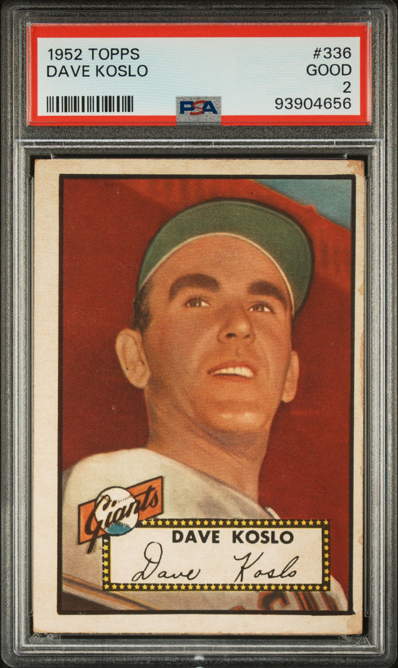 1952 Topps #3336 Dave Koslo High Series SP - MLB Baseball New York Giants (PSA 2)#93904656