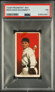 1909-11 T206 PIEDMONT 350 IRON MAN McGINNITY (PSA 1) #93904661 HOF PITCHER