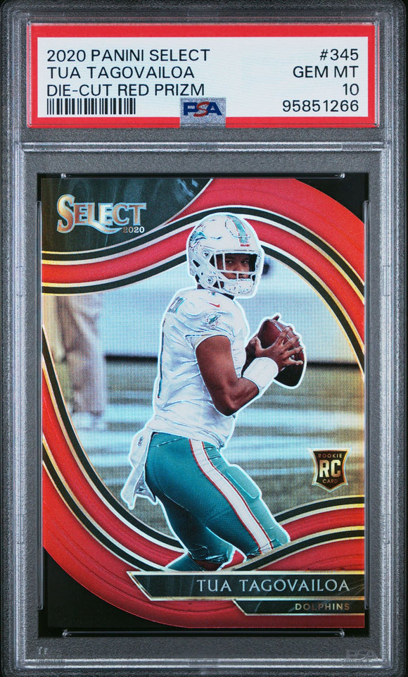 2020 TUA TAGOVAILOA Panini Select - DIE-CUT RED PRIZM ROOKIE  - PSA 10 GEM MINT #95851266