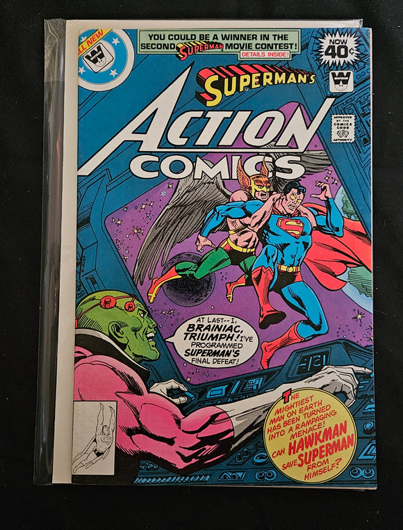 Whitman Comic Book - Superman's Action Comics #481 (March 1978) | Hawkman Appearance | 40¢ Cover | NM