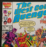 Marvel Comic Book - West Coast Avengers #15 (Dec 1986) | "Lost in Space-Time" Finale | NM