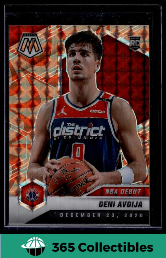 2020-21 Panini Mosaic Deni Avdija #272 Mosaic Reactive Blue RC #272 NBA Wizards