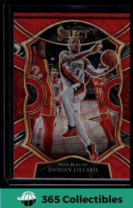 2020-21 Panini Select Damian Lillard Red Prizm #24 Basketball Trail Blazers